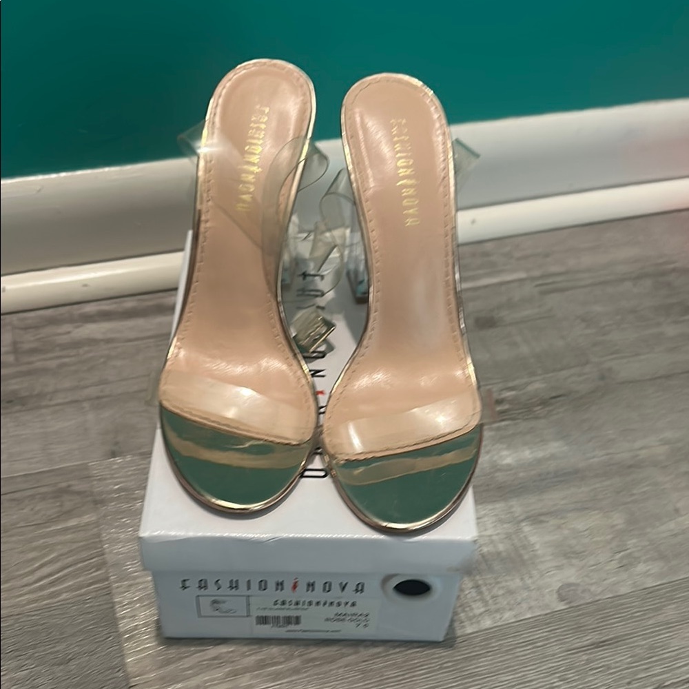 Fashion Nova Clear Heels - Nude